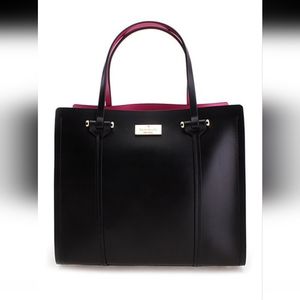 Kate Spade New York | Black & Sweetheart Pink Elodie Arbour Hill Leather Tote